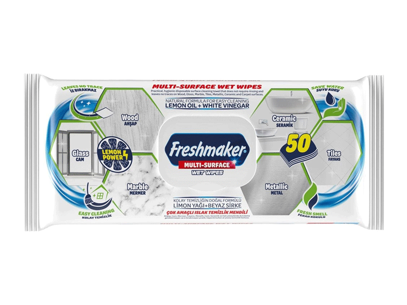 Кърпи мокри почистващи 50бр Freshmaker | Markita.net